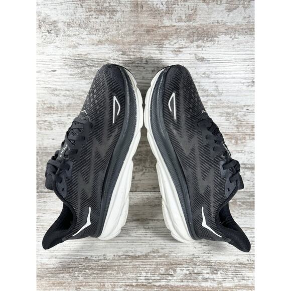 Women's Hoka One One Clifton 9 Black Running Shoes Sz 9.5B Athletic Great Shape! - Picture 7 of 13